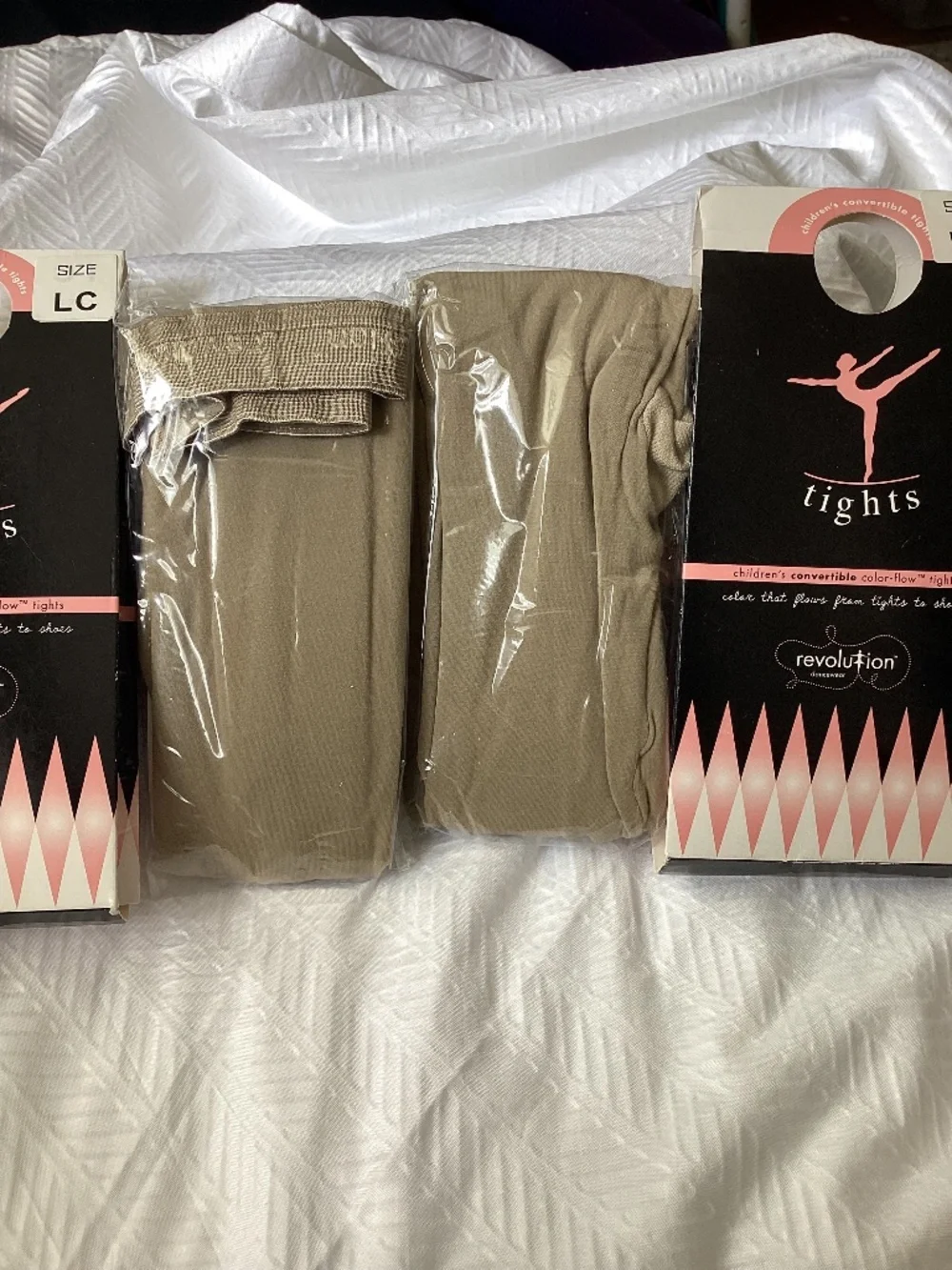 Revolution Children’s Convertible Tan DANCE tights LC Large NEW Qty 2